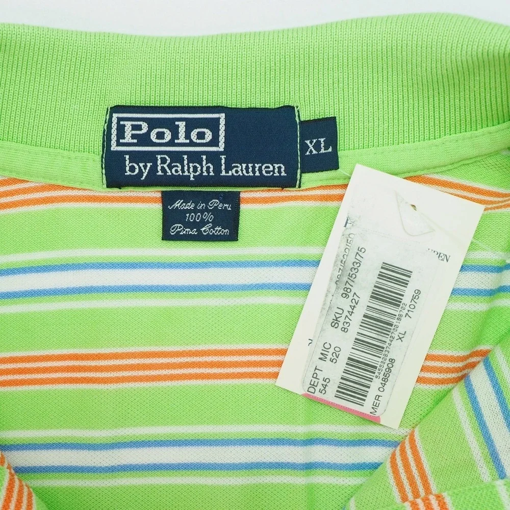 New Polo Ralph Lauren Polo Shirt Mens XL Green RL Pony Pima Cotton Pique Blend